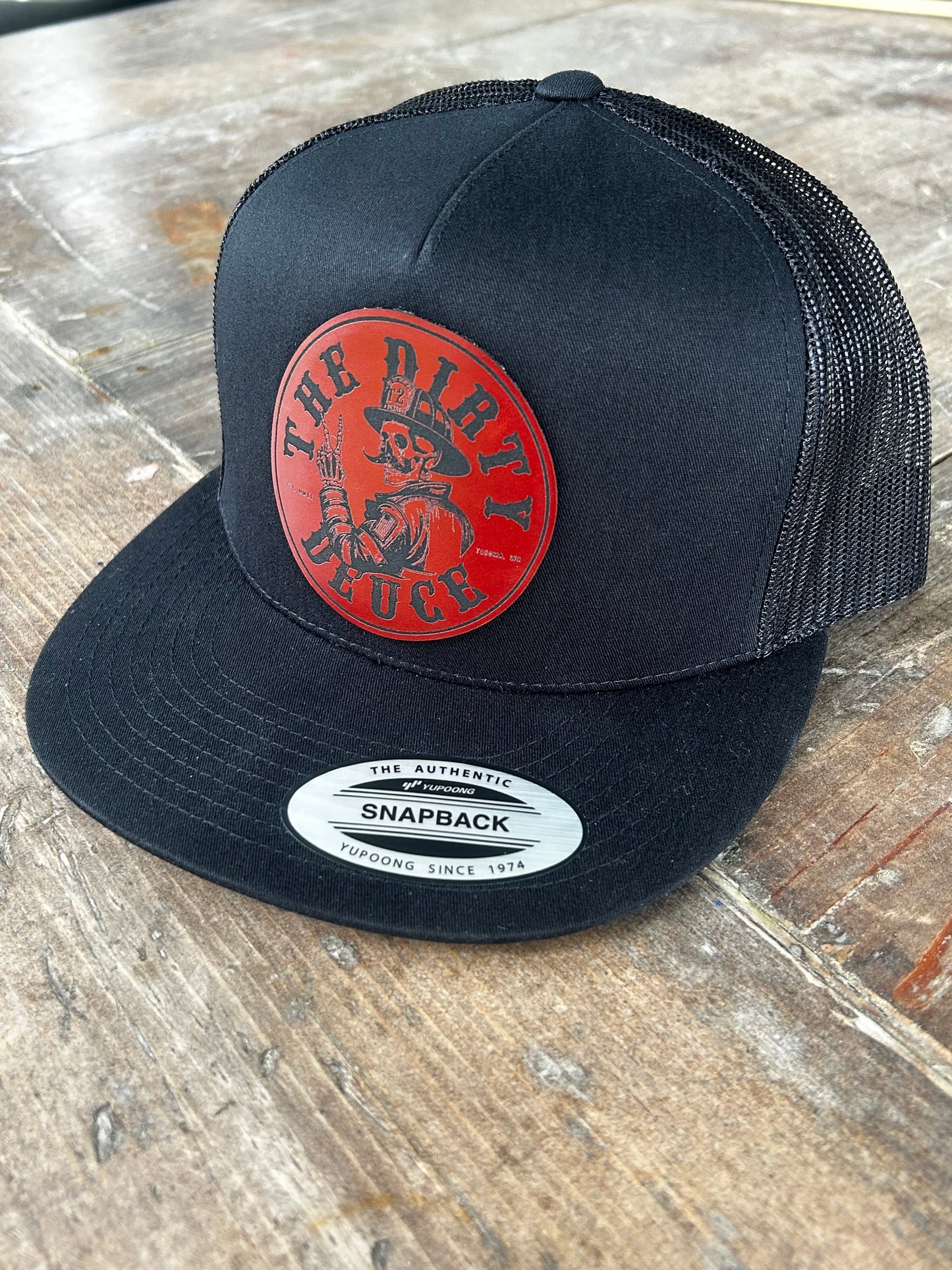 Black Leather Engraved Snapback (YP Classic)