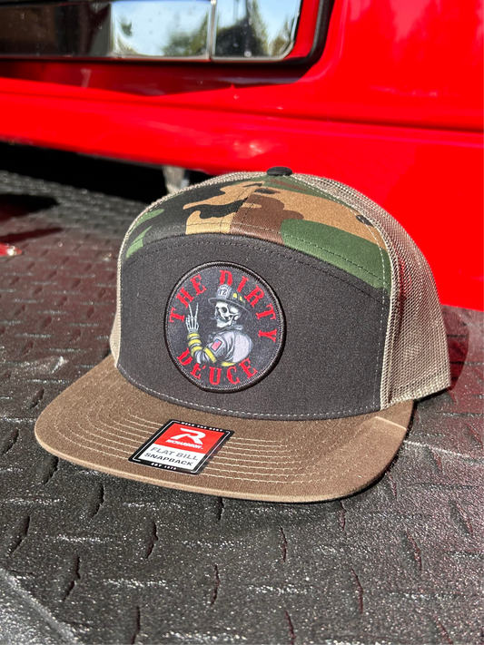 Camo 7 Panel Richardson SnapBack