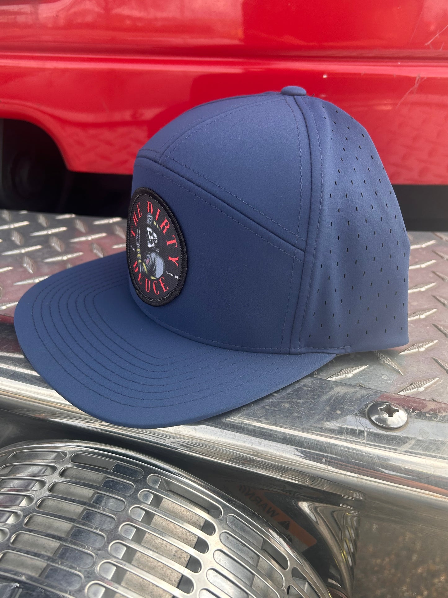 Navy Blue Richardson 7 Panel Mesh SnapBack