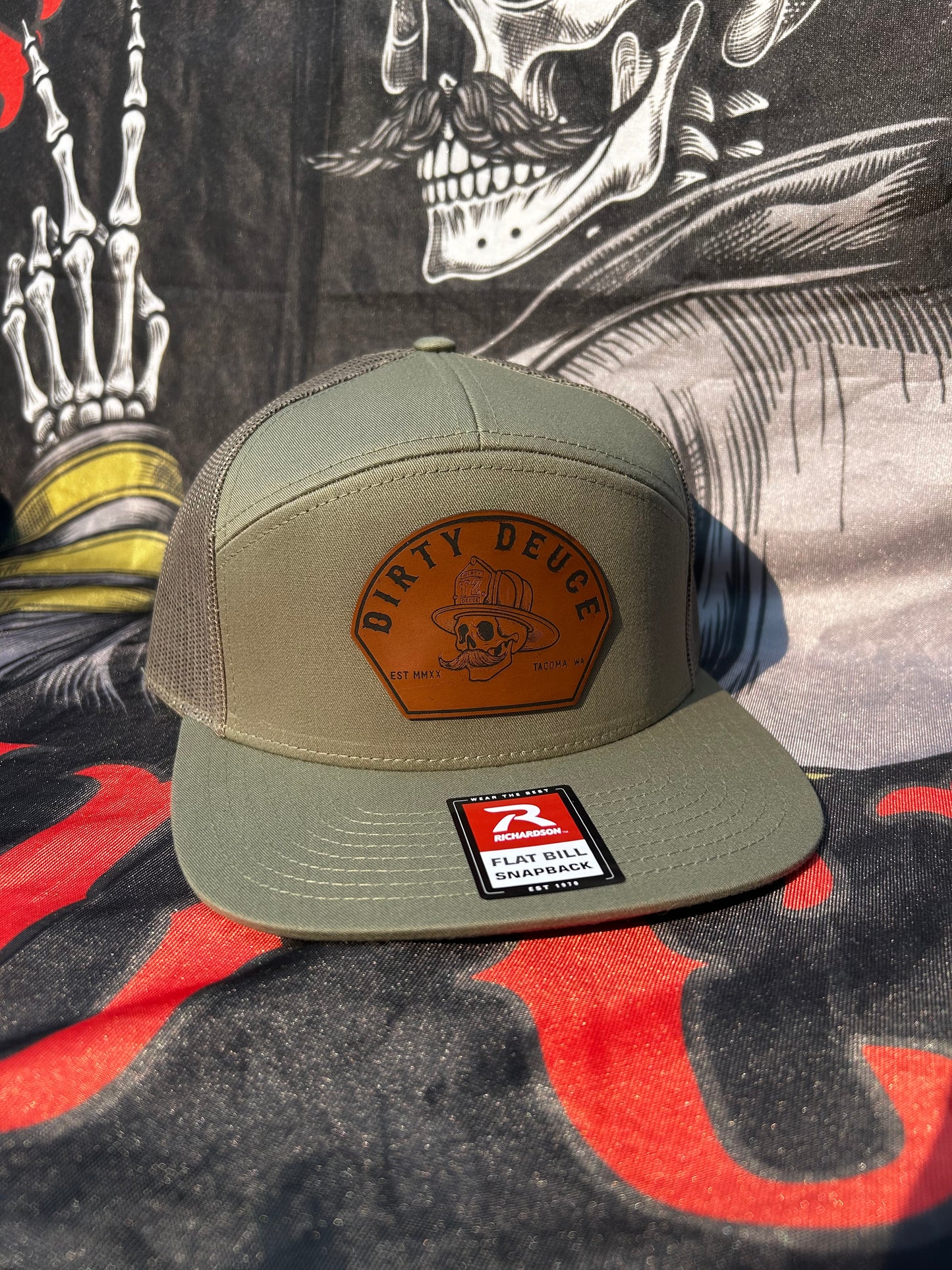 Olive Green Richardson 7 Panel Tombstone Patch