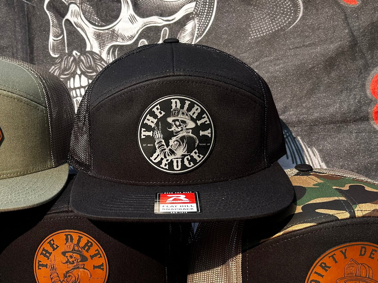 Richardson 7 Panel (Black/Silver leather patch)