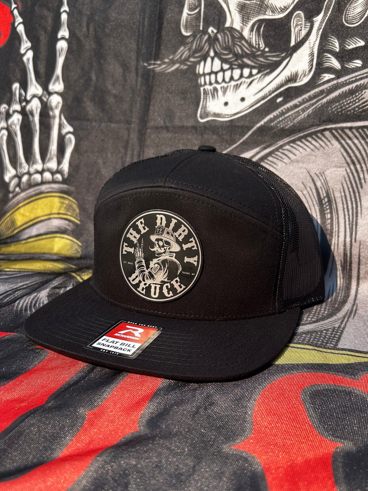Richardson 7 Panel (Black/Silver leather patch)
