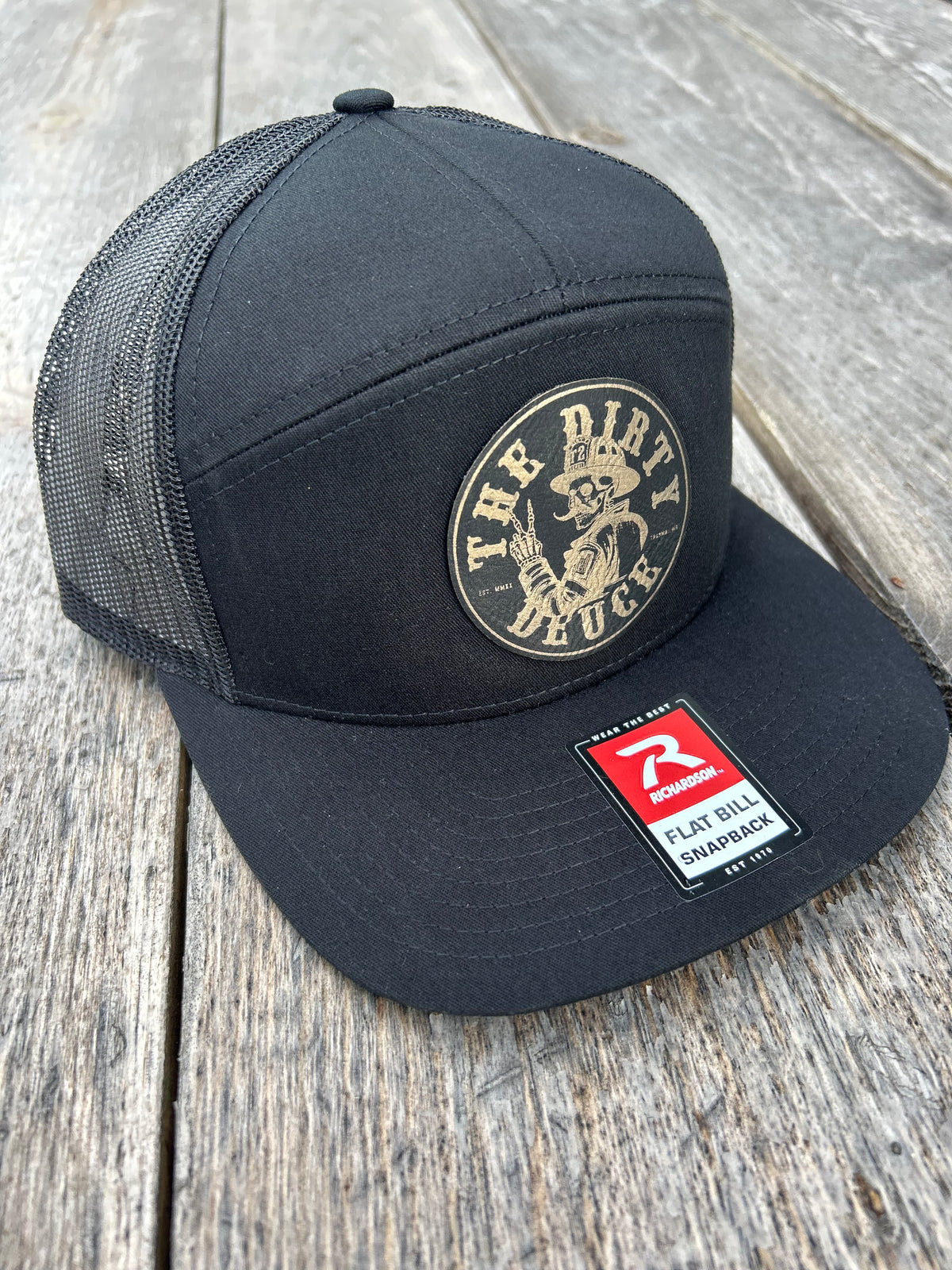 Richardson 7 Panel (Black/Gold leather patch)