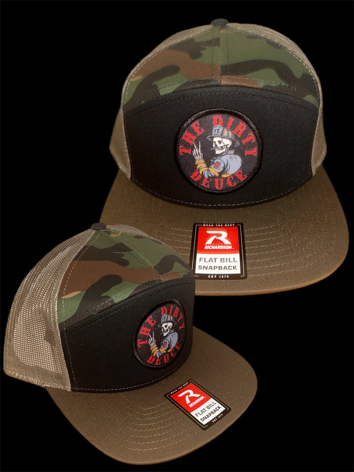 Camo 7 Panel Richardson SnapBack